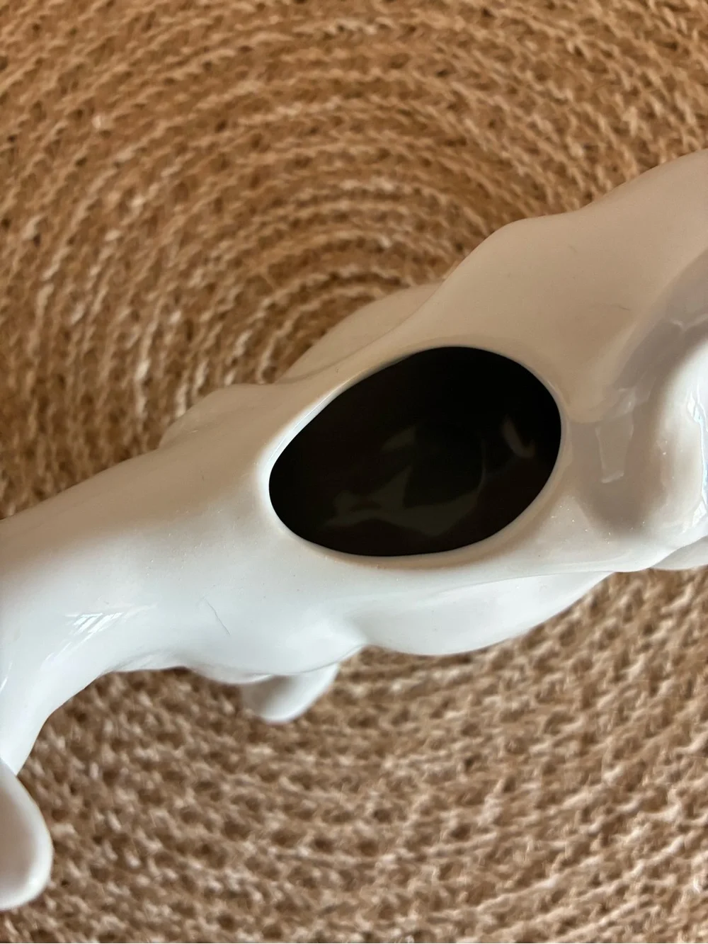 White Ceramic Cow Creamer/Decor EUC!